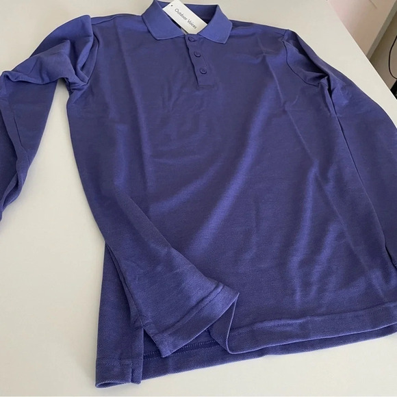 Outdoor Voices Birdie Long sleeve Polo Color: Oceanic/ Blue-Violet Golf Preppy - Picture 6 of 15